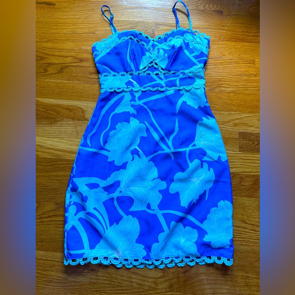 Vestique Blue Floral Mini Dress - Picture 2 of 5